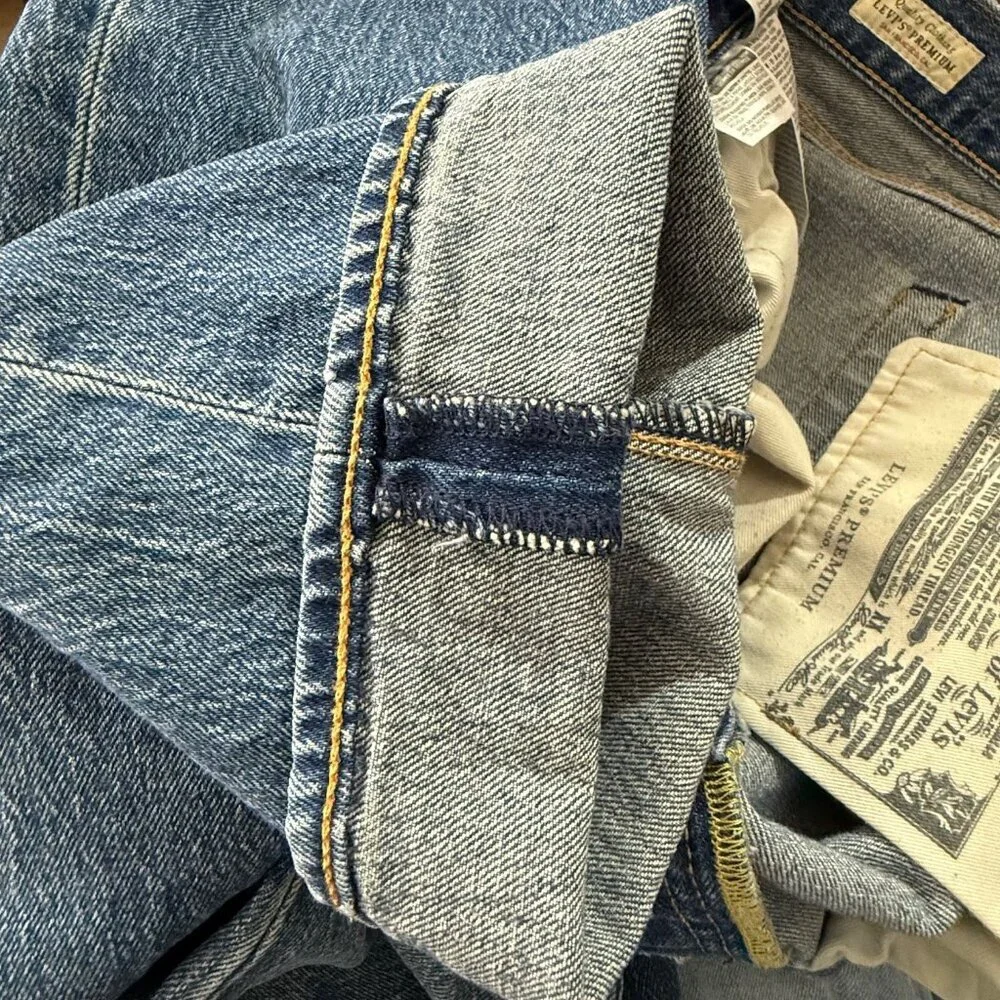 Levis Mens Premium 501 93’ Jeans Straight Cotton Capital E Button Fly Size 30x32